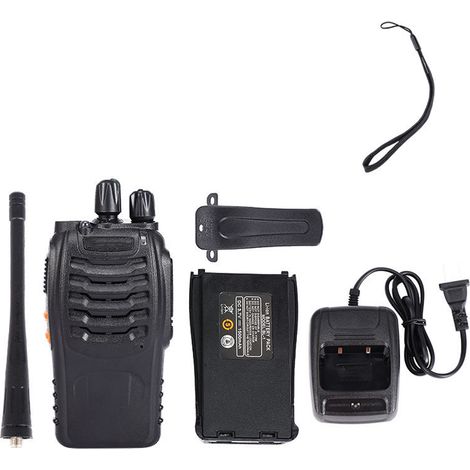 Talkie-walkie noir 1500 mAh, autonomie ultra longue, norme européenne, lot de 2-AquaForge (1/5)
