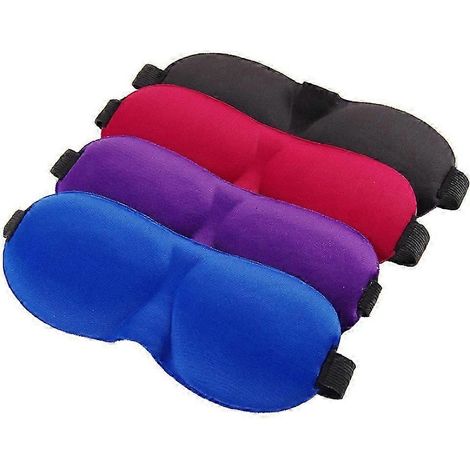 2025 Lot de 4 masques de sommeil en éponge pour adultes, motif avions, ajustables, avec bandeau occultant et cache-œil. (1/4)