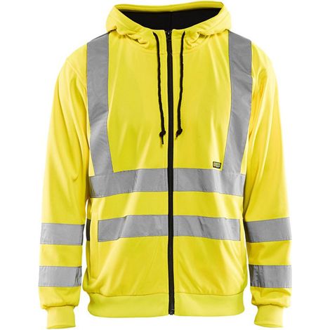 Sweat de travail zippé à capuche haute visibilité 3346 - Jaune fluo XS (1/4)