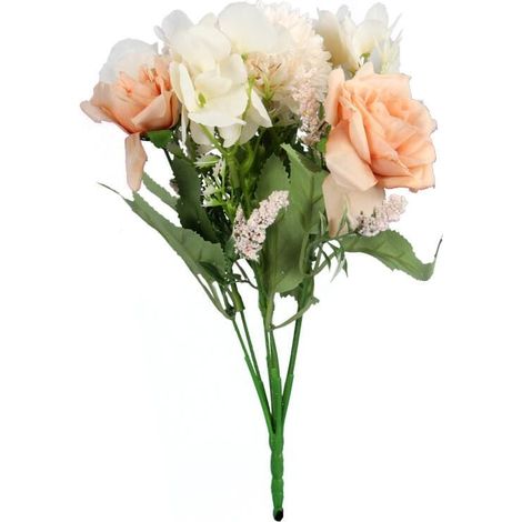 Strauß aus 6 Blumen, gemischt mit Knoblauch, 32 cm, orange (1/3)