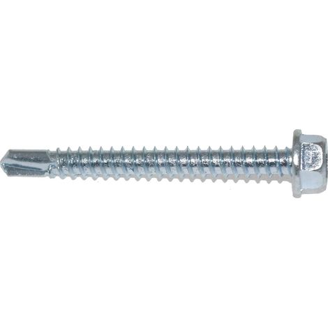 Self Drilling Screw Zinc 5.5 x 50mm Hex Head Pack of 100 (1/4)