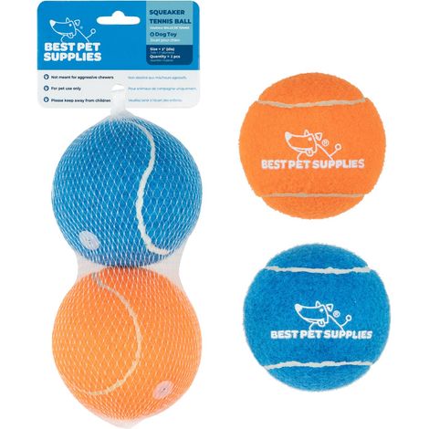 Best Pet Supplies Tennisball für Hunde, robustes interaktives Spielzeug zum Werfen und Fangen, zur Übung und zum Erlernen - 2er-Pack, L
