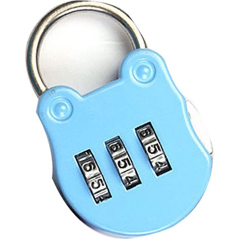 Cadenas à combinaison numérique à disque, mini cadenas d'extérieur réinitialisable, bleu, pour casier de salle de sport ou bagage. (1/5)