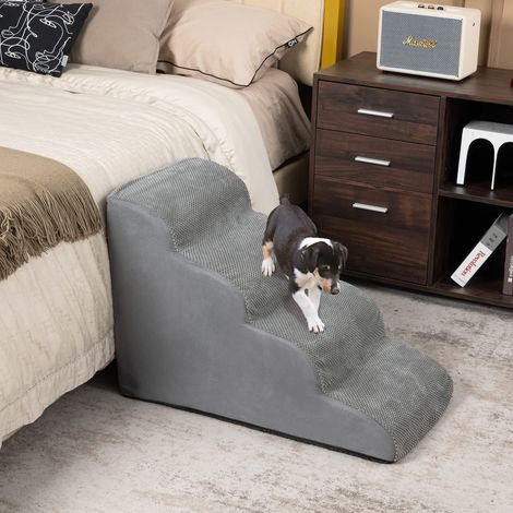 COSTWAY Rampa per Cani con 4 Scalini in Schiuma (1/5)