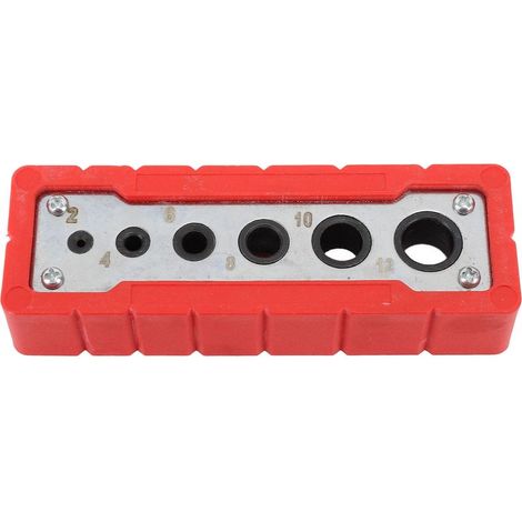 1 gabarit de perçage pour le travail du bois, acier et plastique, 6 diamètres (2 à 12 mm), précision professionnelle, bricolage et menuiserie (1/5)