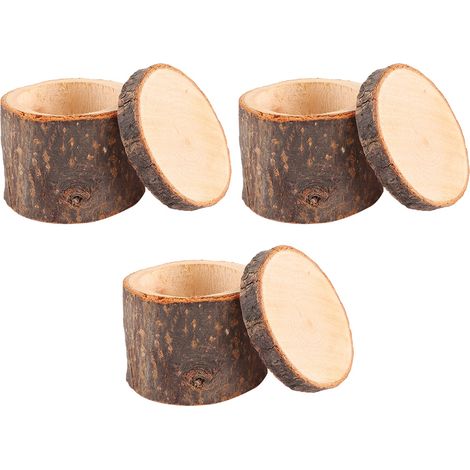 3-teiliges Set Holzringboxen zum Selbermachen – Rustikaler Eheringhalter, Aufbewahrungsbox für Valentinstag und Jahrestag (1/5)
