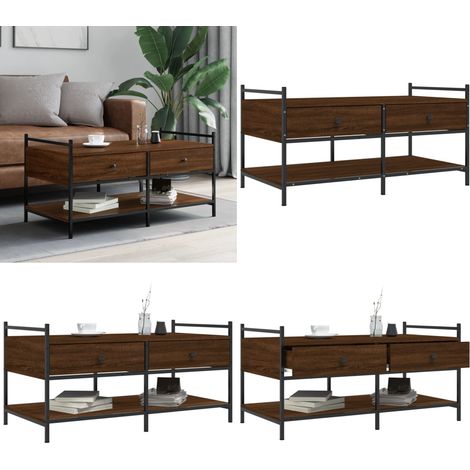 Couchtisch Braun Eichen-Optik 99x50x50 cm Holzwerkstoff - Couchtisch - Wohnzimmerstil - Eiche Optik - Holzmöbel - Esszimmertisch - Home & Living (1/5)