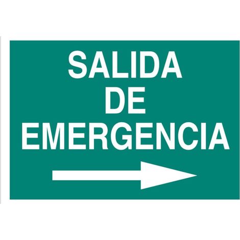 Señal de Salida de Emergencia con flecha derecha                                                   Señal PVC luminiscente       210X148