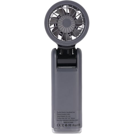 Tragbarer Hochleistungs-Turboventilator mit 100 Geschwindigkeitsstufen, LED-Anzeige, faltbar, verstellbar, kompaktes Format, USB-aufladbar für Reisen und Camping, Grau (1/5)