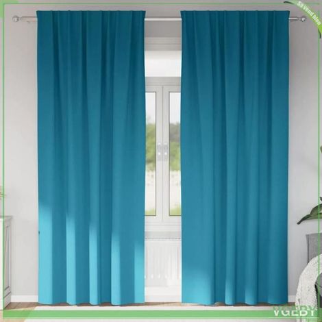 Rideaux occultants - FAFEISY - 4107530 - Turquoise - 225 x 140 cm - Lot de 2 (1/5)