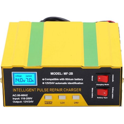 180W 12V 24V Car Battery Charger Complete Smart Automotive Replacement Batteries Accessories MF-2B AC250V for Car Boat Motorcycle Lawn (EU Plug). (1/5)
