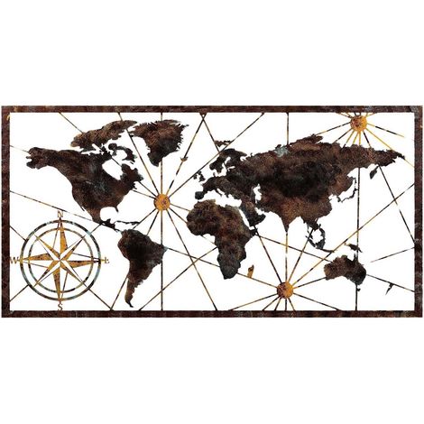 Cotecosy – Accessoire mural décoratif en métal 120 cm – Épaisseur 1,5 mm – Poids 3,215 kg – Peint à la main multicolore (1/6)