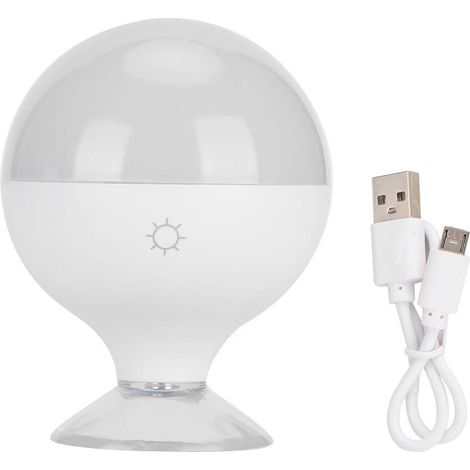 Ampoule LED Maquillage Rechargeable, Lumière Variable, Fixation par Ventouse, Blanc (1/5)