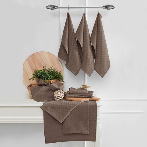 Strofinaccio Radasi, Lavabile in Lavatrice si 40°, 10 Pezzi, 40x60 cm Marrone (1/3)