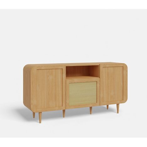 Madia in rovere con rattan naturale 3 ante push pull 169x85 Costa Rica (1/5)