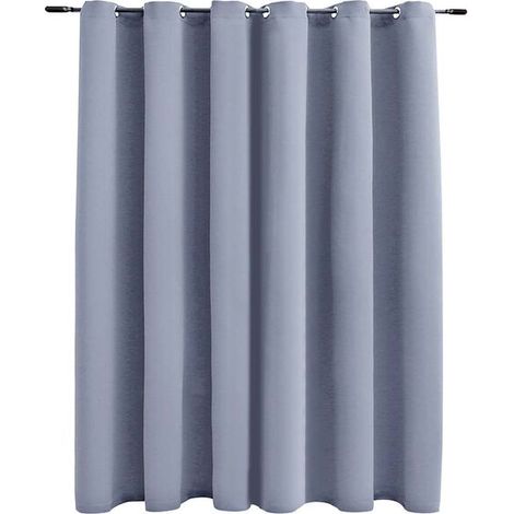 Rideaux occultants gris avec anneaux métalliques, 290 x 245 cm (1/5)