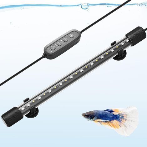 1 Rampe LED Aquarium 38cm,Étanche IP68,Spectre Complet RGBW,Minuterie 24/7,Aquarium Nano (1/5)