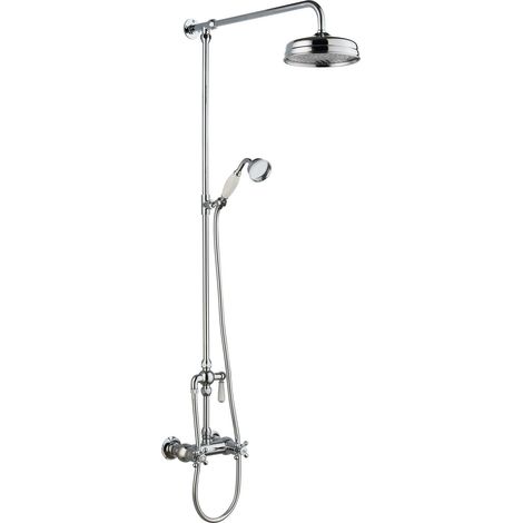 Hudson Reed Thermostatic Bar Mixer Shower Kit with Handset and Fixed Head (1/4)