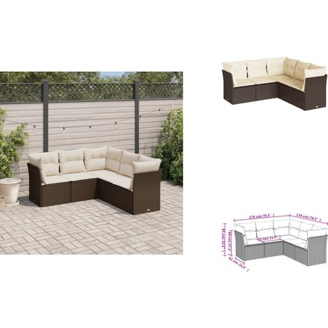 Salon de jardin avec coussins 5 pcs marron résine tressée - Salon De Jardin - Mobilier De Jardin - Salon Extérieur - Ensemble Canapé Jardin - Canapé D'extérieur (1/3)