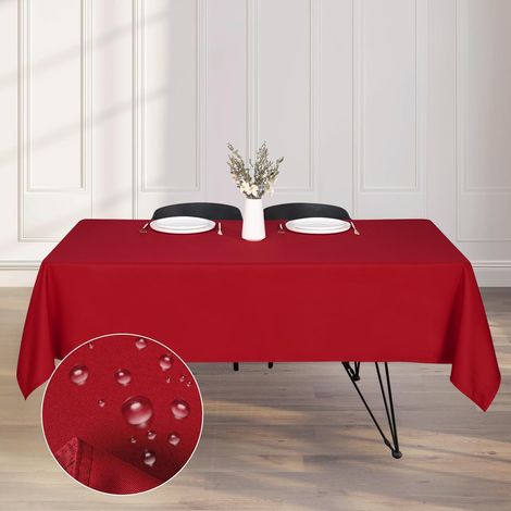 Abwaschbare Tischdecke 137x160 cm Rot, wasserabweisend, fleckabweisend