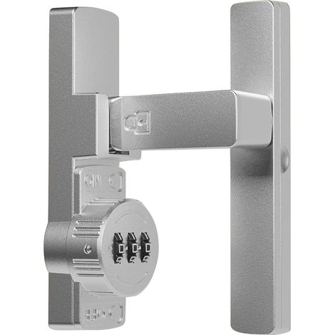 Serrure à combinaison à 90 degrés avec code sans clé à 3 chiffres pour portes, granges, garages, abris de jardin et armoires de fenêtre (argent) (1/5)