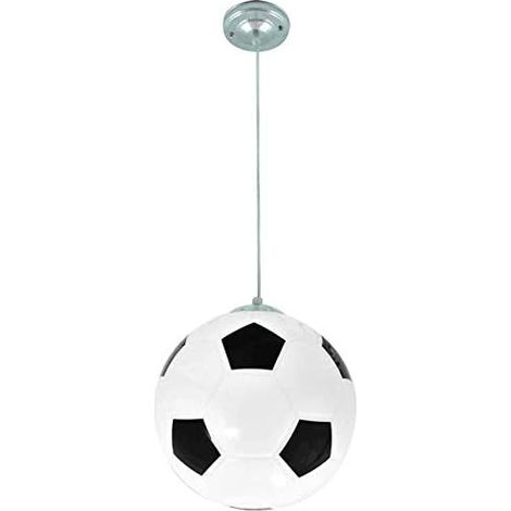 Fußball-Kronleuchter, Kinderzimmer-Kronleuchter, Innenbeleuchtung, Kreativer Kronleuchter, Warmes Licht für Wohnzimmer, Esszimmer, Schlafzimmer, 20 cm (schwarz)