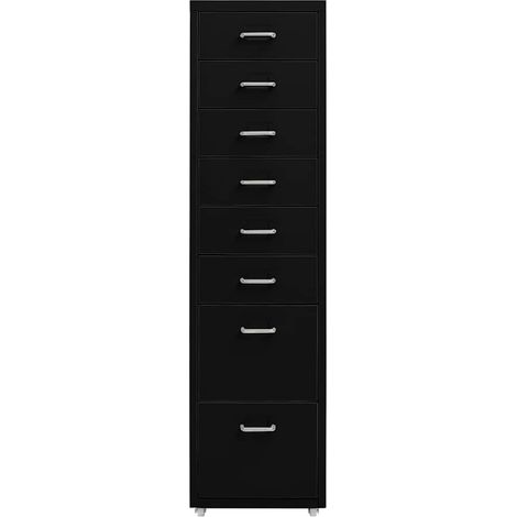 Maison Exclusive - Armario archivador móvil metal negro 28x41x109 (1/5)