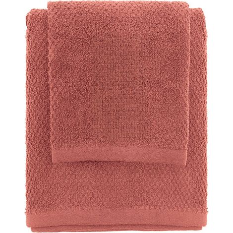 Set asciugamani bagno rosso per viso e ospite in cotone puro Spring (1/5)