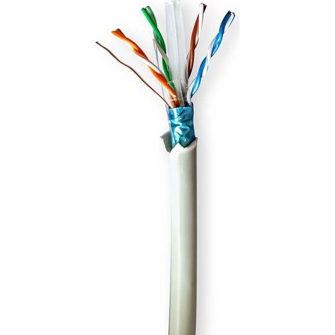 Rollo de cable de red cat6 varado futp barra de cobre 1000 metros interior redondo lszh gris caja de regalo