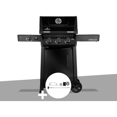Barbecue gaz Freestyle 365 noir 3 brûleurs et 1 réchaud latéral + Rôtissoire - Napoléon
