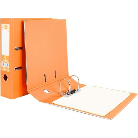 Archivador de palanca liderpapel a4 documenta forrado pvc con rado lomo 75mmnaranja compresor metalico (1/2)