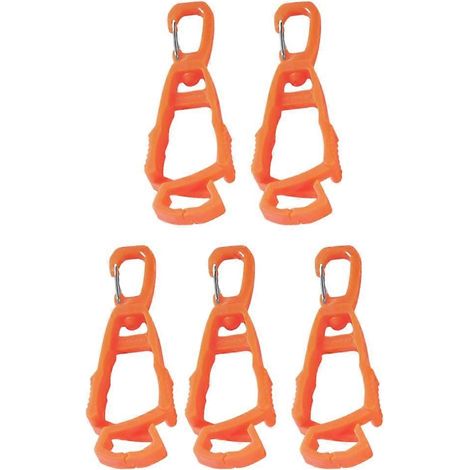 JANMIR-Lot de 5 pinces de fixation pour gants de travail, orange