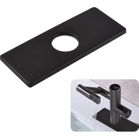 Faucet Plate, Stainless Steel Kitchen Faucet Cover, Single Hole Kitchen Faucet Round Tap Cap for Bathroom and Kitchen (16 x 6.5cm)