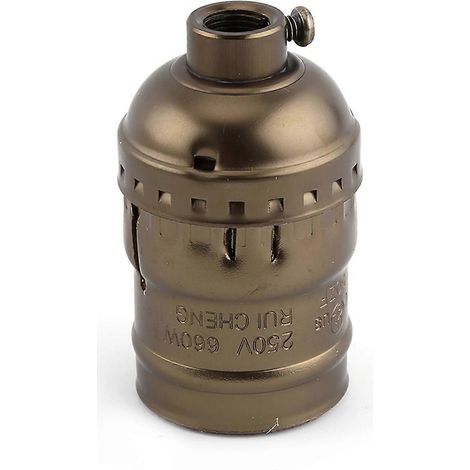 Douille de lampe rétro E27 en laiton antique, sans interrupteur ni fil. (1/4)