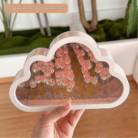 Miroir Veilleuse Tulipe Nuage 2025, 20 Fleurs, Lampe de Table, Kit de Matériel DIY (1/5)