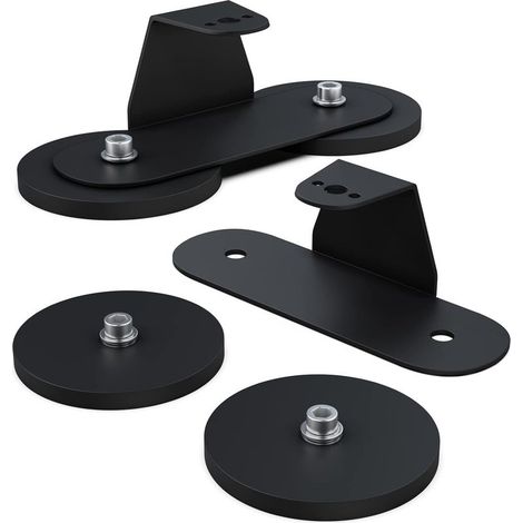 Soporte de montaje magnético para tiras LED, con ventosa de gran sujeción para montar tiras LED rectas o curvas, paquete de 2 unidades, color negro. (1/5)