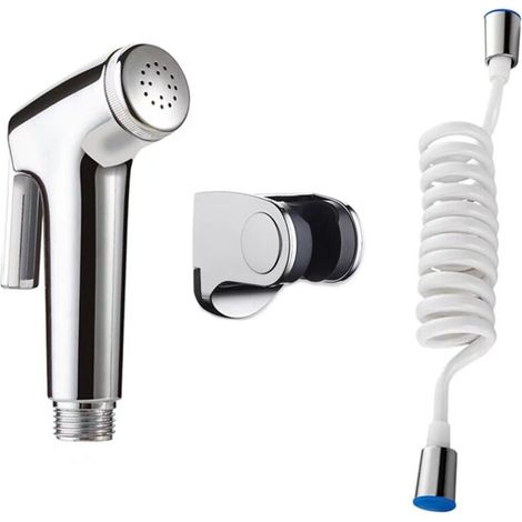 Edelstahl-Bidet – mit 150 cm langem ABS-Teleskop-Brauseschlauch – Sprüher-Set für – 3er-Pack für Wasserleitungen, Toilette, Bidet, Badezimmer (1/4)