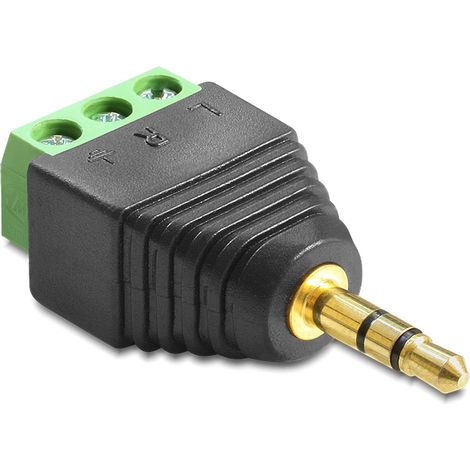 Delock Adapter Stereo jack male 3.5 mm  Terminal Block 3 pin
