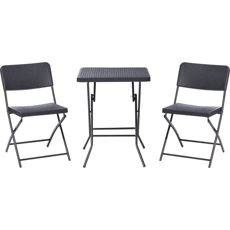 Bistro Set klappbar TRAPPETO Schwarz