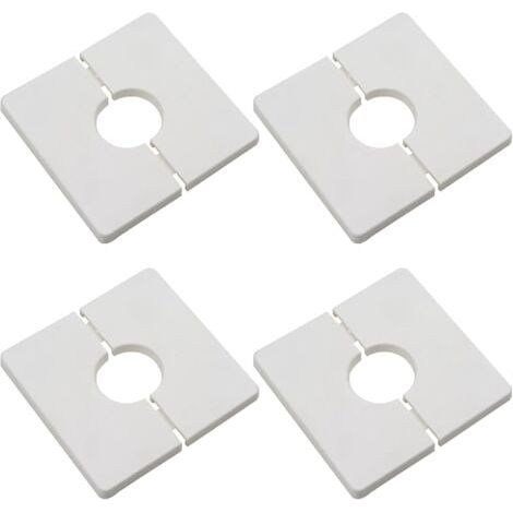 Bride divisée murale de 4pcs, couvercle carré en plastique ABS avec un diamètre de 33 mm, couvercle de tuyau à eau mural, blanc, blanc (1/5)