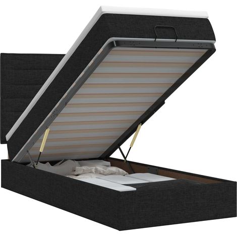 Maison Exclusive - Letto ottomano con materasso Nero 100 x 200 cm Tessuto (1/5)