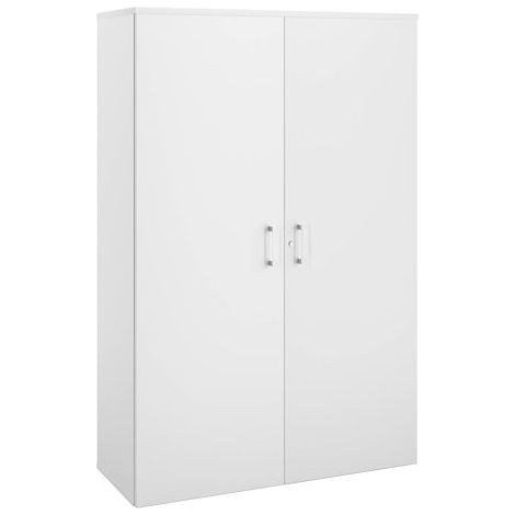 Armoire haute bois H 182 x L 120 cm avec portes battantes blanc - Arch - Maxiburo
