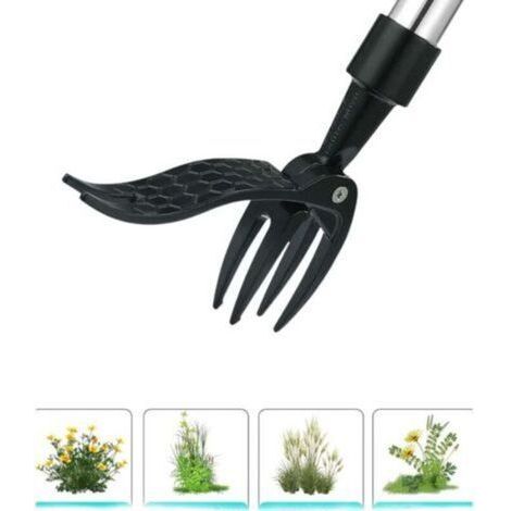 Désherbeur Debout, Extracteur de Mauvaises Herbes, Outil de Désherbage en Acier de Désherbage Manuel à Griffes Twister, Long Manche avec 4 Griffes, Racines Outil de Jardinage pour Jardin Pelouse (1/4)