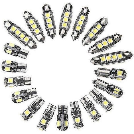 Kit 20 lampadine a LED per luce interna (luce di cupola, tronco, porta targa) - Compatibile con Canbus no errore per BMW Serie 5 E39 M5 (1997-2003) (1/5)