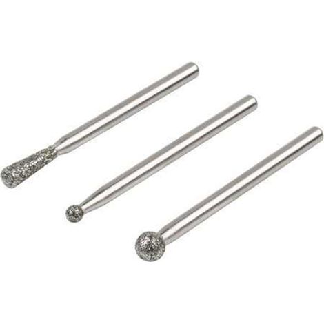 Muelas de diamante esféricas y cónicas, set 3 uds (1/5)