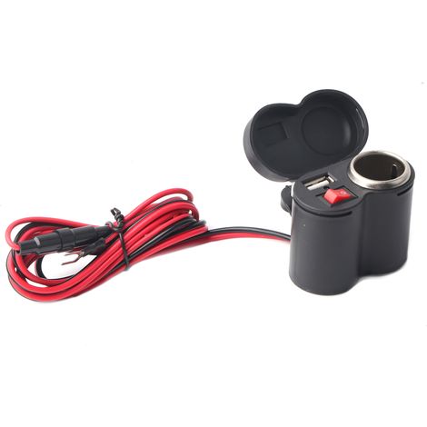 GARRYFIZH Chargeur USB, allume-cigare anti-poussière avec fixation pour moto, pour tablettes et téléphones