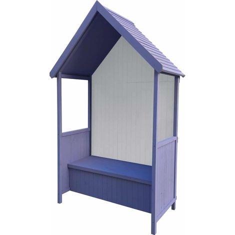 Banc de Jardin en Bois Coffre de Rangement Abribus Gardiun Alice Purple 75x137x223 cm