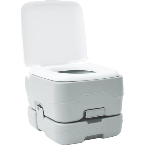 Toilette de Camping Gris et blanc 41,5 x 36,5 x 30 cm
