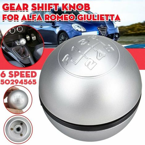 6-Gang-Schaltknauf – Kompatibel mit Alfa Romeo Giulietta – Material: Metall und Kunststoff – Einfache Montage – 6-Gang (1/4)