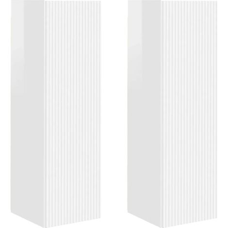 Mueble de TV mural de diseño moderno de 2 piezas con práctico espacio de almacenamiento 30 x 31 x 100 cm madera de ingeniería blanca 020054994 (1/5)